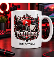 Video İçerik Üreticisi Kupa Bardak Taç ve Kamera Arma Desenli