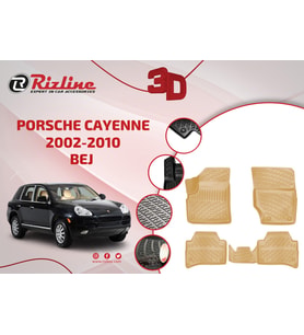 Rizline Porsche Cayenne 2002-2010 Bej 3D Paspas (Siyah - Beyaz)