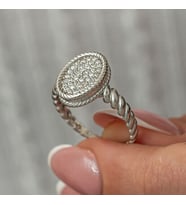 Oval Zirkon Taşlı 925 Ayar Gümüş Kadın Yüzük