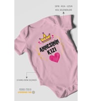 Annesinin Kızı Kısa Kollu Bebek Body %100 Pamuk