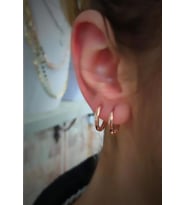 Gümüş 11 mm rose taşsız halka küpe