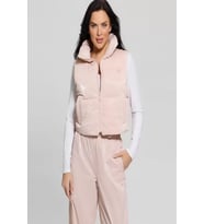 Guess CHRIS SLEEVELESS PUFFER CROP J Kadın Pembe Yelek V5RL00WGUJ0-G6O1