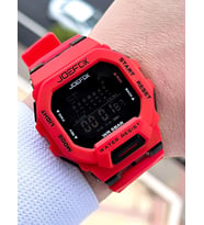 Joefox G-SHOCK Kasa Kırmızı/Siyah Digital 5 Atm Suya Dayanıklı 2 Yıl Garantili Spor Kol Saati J-GS01