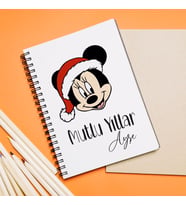 Minnie Mouse & Yılbaşı Tasarımlı Defter Kişiye Özel