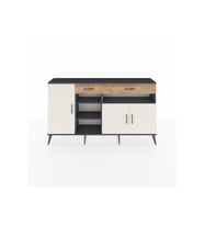 Arges Konsol 5 Raflı 2 Çekmeceli 3 Kapaklı 176x30x99 Antrasit-Aytaşı/Çam