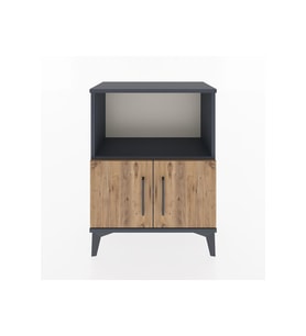 Arges Komodin 2 Raflı 2 Kapaklı 60x30x80 Antrasit-Çam