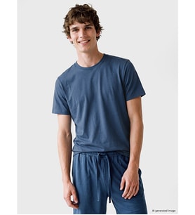LC WAIKIKI Lacivert Bisiklet Yaka Erkek Pijama Üst