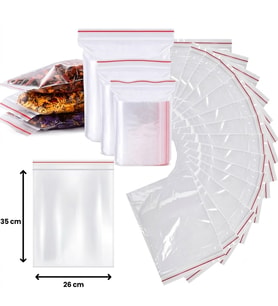 ŞeyliŞeyler - Kilitli Poşet Torba 26x35 cm (1 Paket - 200 Adet) - Şeffaf Kilitli Ambalaj Torbası