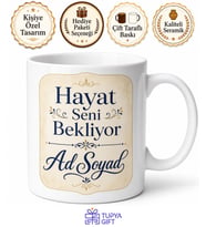 İsme Özel Yazılı Kupa Bardak Kişiye Özel Baskılı Hediye Porselen Mug