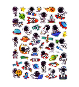 Sticker Kabartmalı Stiker Defter Planlayıcı Etiket (Ldd019)-24x19cm - Astronot
