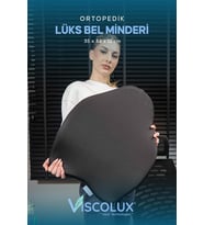 Bel Destek Yastığı - Premium Visco Bel Destek Minderi Siyah 54x42x9