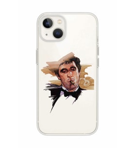 Iphone 14 Plus Uyumlu Tony Montana Scarface Desenli Şeffaf Telefon Kılıfı