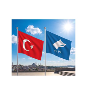 TRY Bayrağı ve Alpaka Kumaş Türk Bayrağı 2'li Set 100x150cm