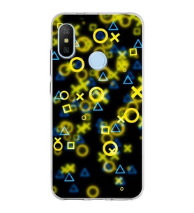 Xiaomi Mi A2 Lite Uyumlu Kapak Semboller Tasarımlı Şeffaf Silikon Kılıf