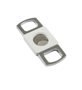 PQ Beyaz Gümüş Gövdesi İşlemeli Metal Puro Makası Kesici (Karışık)