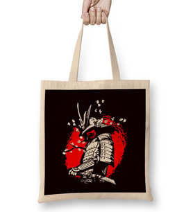 Samurai Japanese Art Japan Ninja Shinobi Warrior Katana Bez Çanta Uzun Saplı