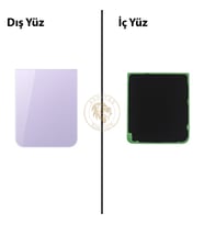Samsung Galaxy Z Flip 5 Lavanta Renk Arka Kapak Arka Cam Batarya Kapağı Pil Kapağı Lazer Kesim Back Cover Galaxy Z Flip 5 Uyumlu