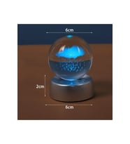 Parlak Kristal Cam Küre, Yağmur Bulutu Tasarımı, Işıklı Dekorasyon (Krem)