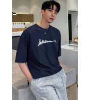 Erkek Baskılı Oversize Tshirt (Lacivert)