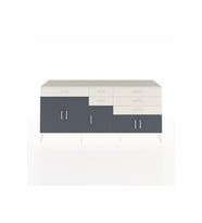 Hyperion Konsol 3 Raflı 6 Çekmeceli 5 Kapaklı 220x44x99 Aytaşı-Antrasit/Aytaşı