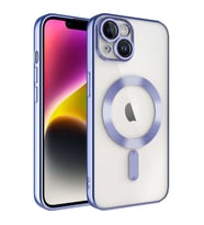 Vendas iPhone 14 Plus Uyumlu (14 Plus) Veve Serisi Kamera Korumalı Magsafe Wireless Şarj Özellikli Elektroplated Kılıf (Lila)