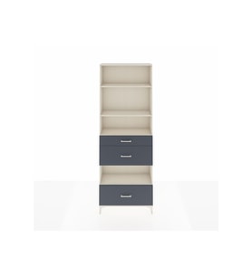 Arges Dolap 4 Raflı 3 Çekmeceli 88x30x243 Aytaşı-Antrasit