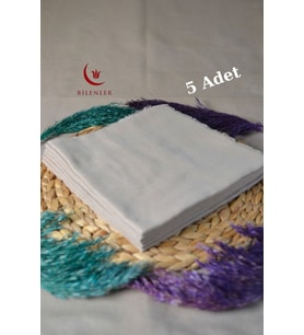 Flamlı Kare Pamuklu Eşarp 100x100cm (5 Adet) (Bej)