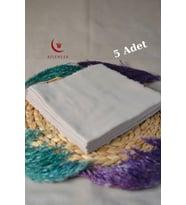 Flamlı Kare Pamuklu Eşarp 100x100cm (5 Adet) (Bej)