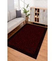 Dijital Kaymaz Taban Yıkanabilir Renkli Salon Halısı Mutfak Halısı Yolluk ND-SD-997 (Bordo)
