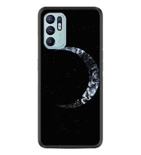Oppo Reno 6 Kılıf Silikon Desen Özel Seri Yalnız Ay 1744