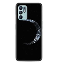 Oppo Reno 6 Kılıf Silikon Desen Özel Seri Yalnız Ay 1744