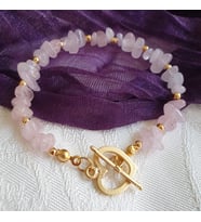 Elsin Desing Kalp Kapama Pembe Kuvars Aşk Bileklik