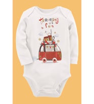 Organik Baskılı Pamuklu Unisex Bebek Body UZUNKOLE43