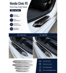 Honda Civic FE Krom Kapı Eşiği Takımı 4 Parça 2021 ve Üzeri