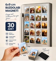 Kişiye Özel 30 Adet Farklı Fotoğraf Baskılı Buzdolabı Magneti