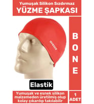 Premium Su Geçirmez Elastik Yumuşak Yüzücü Havuz Deniz Yüzme Şapkası Silikon Bone 1 Adet