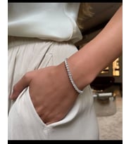 925 Ayar Gümüş Kaplama Su Yolu Çelik Bileklik Kuyumcu Model swarovski taşlı