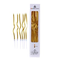 Kıvrımlı Mum 16cm 6'lı - Gold