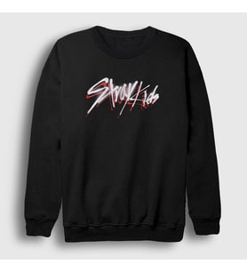 Presmono Unisex Siyah Logo V2 Stray Kids Sweatshirt 122837tt