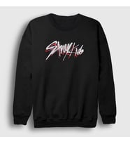 Presmono Unisex Siyah Logo V2 Stray Kids Sweatshirt 122837tt