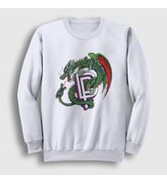 Presmono Unisex Beyaz Dragon Deep Purple Rock Sweatshirt 423197tt