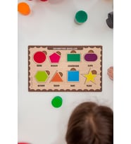 Ahşap Bul Tak Yapboz Geometrik Şekilleri Öğreniyorum Puzzle