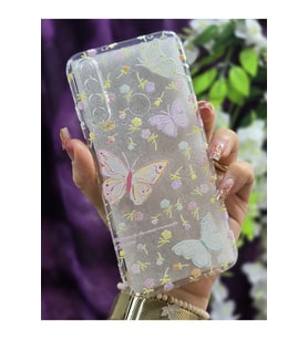 Xiaomi Redmi Note 8 Uyumlu Renkli Kelebekler Desenli Şeffaf Telefon Kılıfı