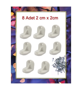 Beyaz Plasitk Köşebent 2cm X 2 Cm 8 Adet