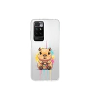Redmi 10 2022 ile Uyumlu Splash Kapibara Tasarımlı Şeffaf Silikon Kılıf