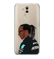 Huawei Mate 20 Lite Uyumlu Lewis Hamilton Desenli Şeffaf Telefon Kılıfı
