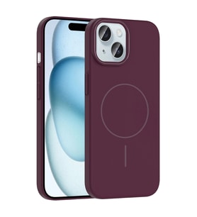 Apple iPhone 15 Kılıf M-safe Şarj Özellikli Zore Ruby Sert Kapak