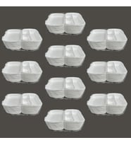 Dağyüce 23/A Tek Kullanımlık Köpük 3 Bölmeli Kapaklı Kase Kutu - 20x24 Cm. - 20 Adetlik 10 Paket