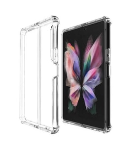 Coverzone Galaxy Z Fold 4 ile uyumlu K?l?f Z-Nitro Anti Shock Silikon Kapak Kamera Korumal? Anti?ok Airbag K�?e Korumal? Silikon ?effaf K?l?f