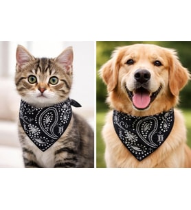 TİNEKE EVCİL HAYVAN KÖPEK BOYUN TASMASI YAKALIK ÖNLÜK FULAR NO SİYAH (KÜÇÜK 330)